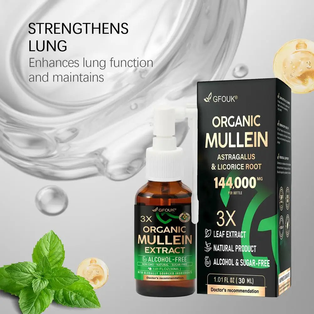 Spray Polmonare Naturale Mullein - Pulizia Polmoni Respirazione 30ml