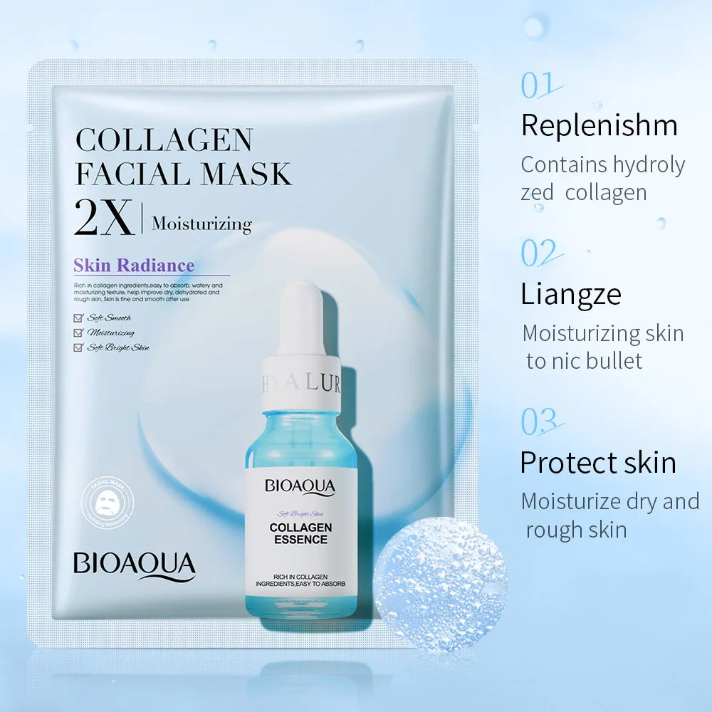 Kit 20 Maschere Viso BIOAQUA - Centella Collagene Acido Ialuronico Vitamina C