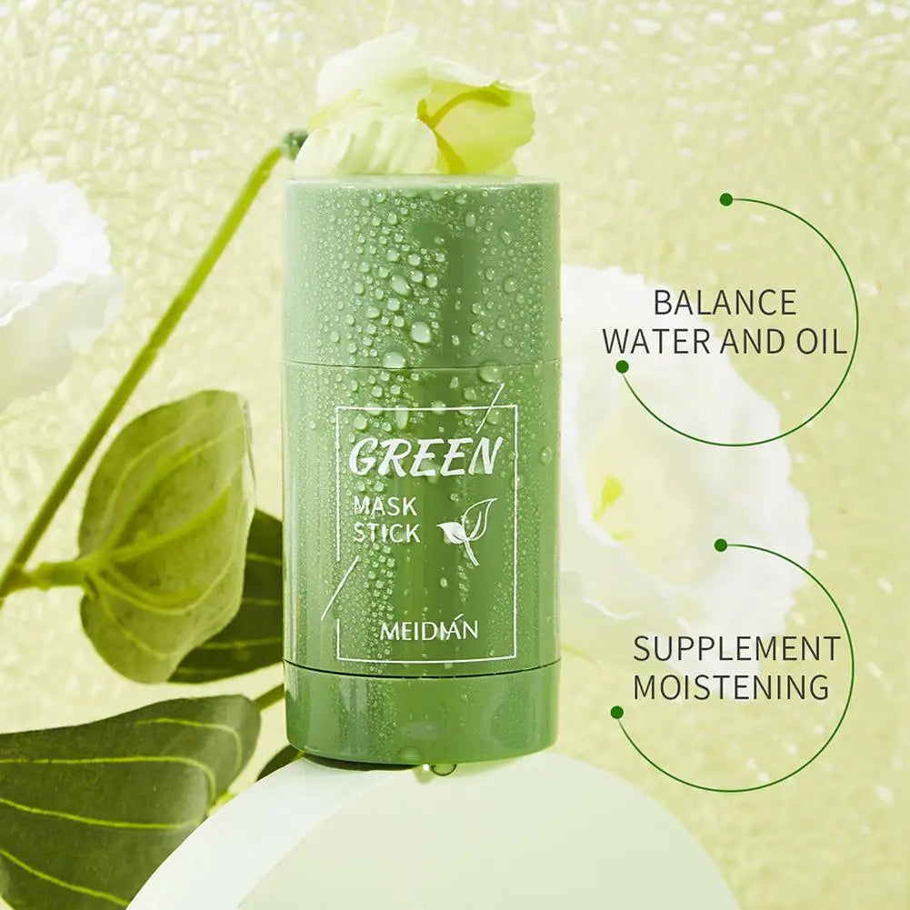 40g Green Tea Mask Stick Facial Remove Blackhead Treat Acne Blemish Black Dots Clean Solid Mask Stick Cream Skin Care