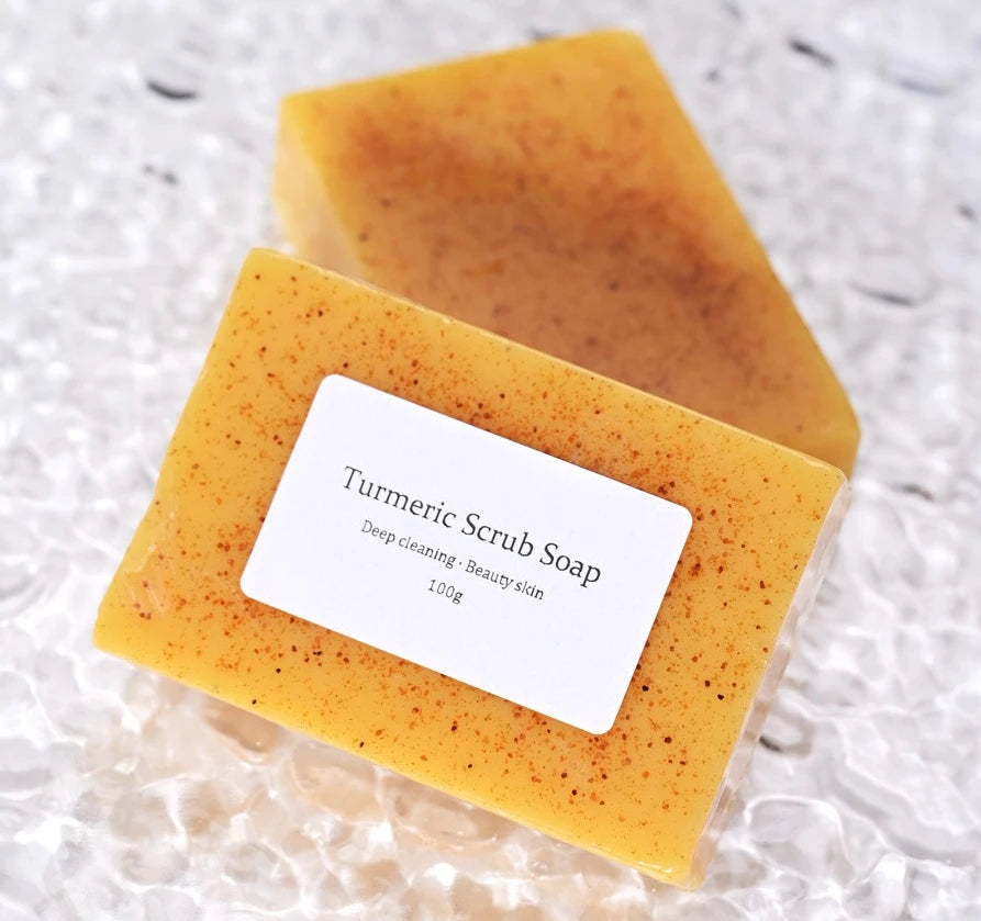 Sabonete Esfoliante Natural de Cúrcuma e Kojic - Clareador e Purificante para Rosto e Corpo