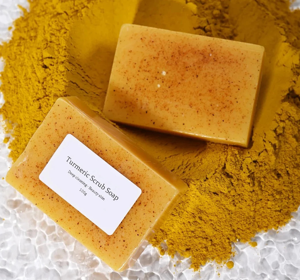 Sabonete Esfoliante Natural de Cúrcuma e Kojic - Clareador e Purificante para Rosto e Corpo