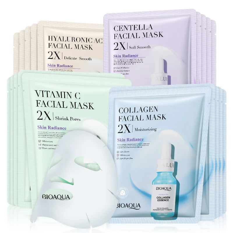 Kit 20 Maschere Viso BIOAQUA - Centella Collagene Acido Ialuronico Vitamina C