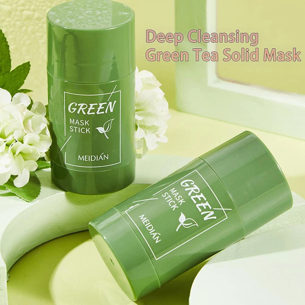 40g Green Tea Mask Stick Facial Remove Blackhead Treat Acne Blemish Black Dots Clean Solid Mask Stick Cream Skin Care