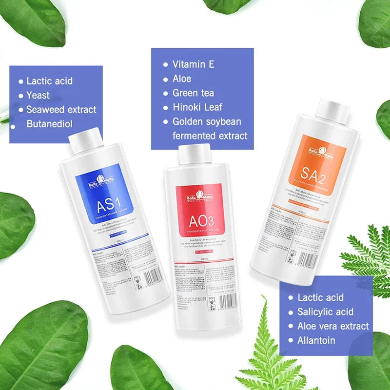 Kit 3 Sieri Viso Aqua Peel - Soluzione Professionale Pulizia Profonda Pelle 400ml