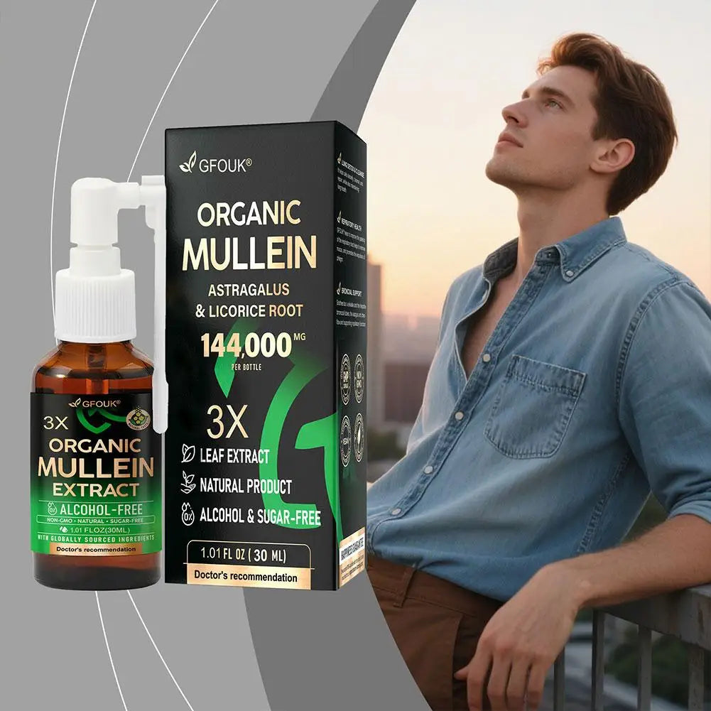 Spray Polmonare Naturale Mullein - Pulizia Polmoni Respirazione 30ml