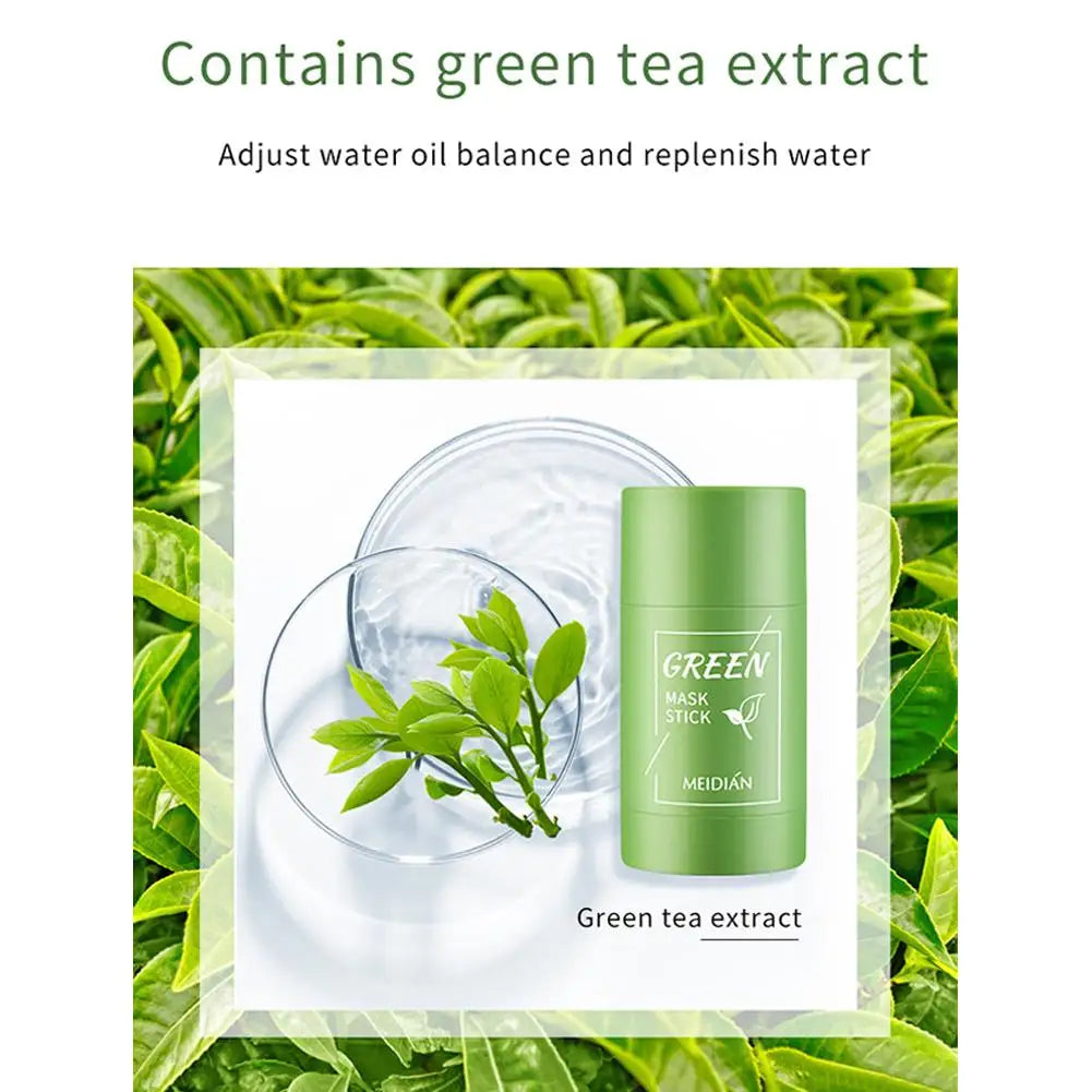 40g Green Tea Mask Stick Facial Remove Blackhead Treat Acne Blemish Black Dots Clean Solid Mask Stick Cream Skin Care